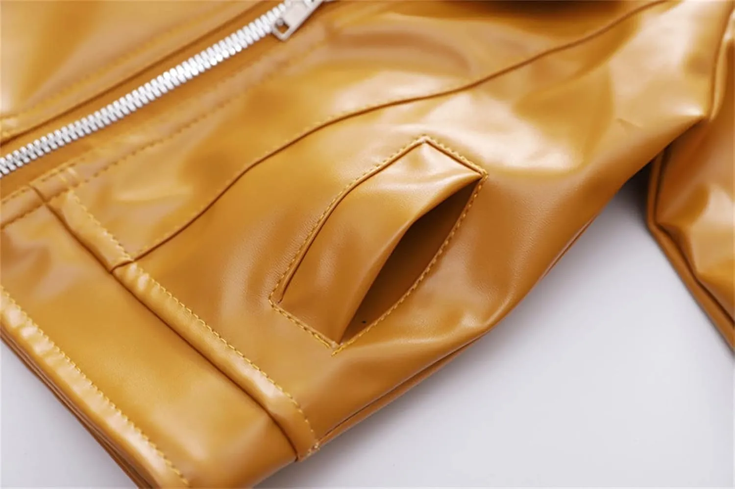 Children's Jacket Girl Boy Motorcycle Jacket Kid Outwear Solid Color Zipper Crop Coat Winter Coat Leather Windbreaker