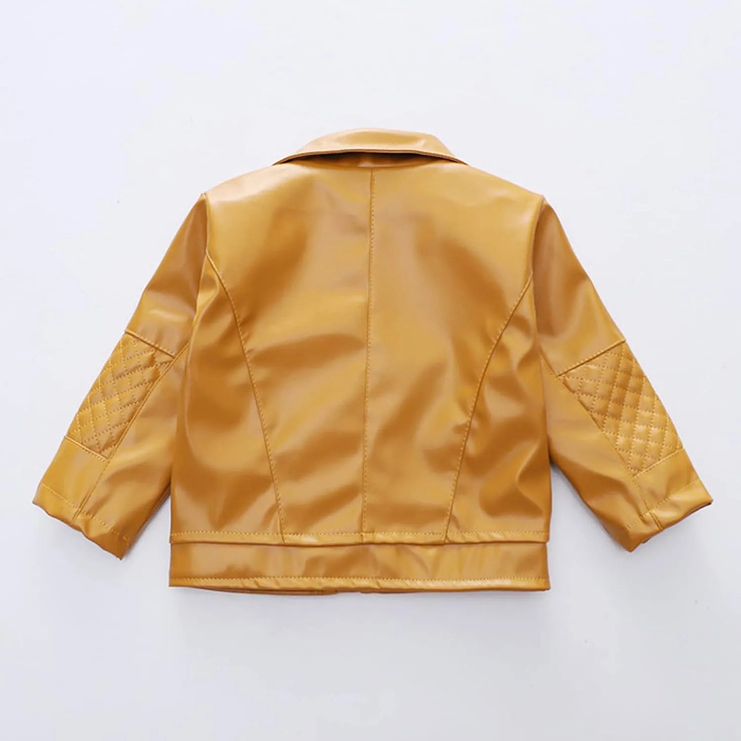 Children's Jacket Girl Boy Motorcycle Jacket Kid Outwear Solid Color Zipper Crop Coat Winter Coat Leather Windbreaker
