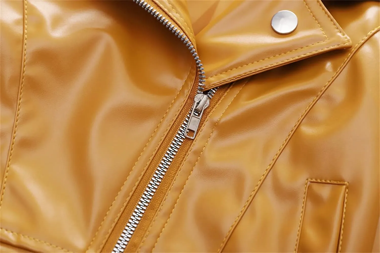 Children's Jacket Girl Boy Motorcycle Jacket Kid Outwear Solid Color Zipper Crop Coat Winter Coat Leather Windbreaker