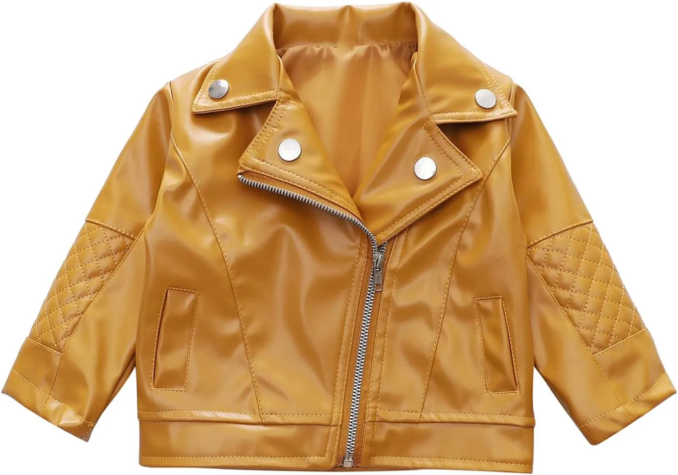 Children's Jacket Girl Boy Motorcycle Jacket Kid Outwear Solid Color Zipper Crop Coat Winter Coat Leather Windbreaker