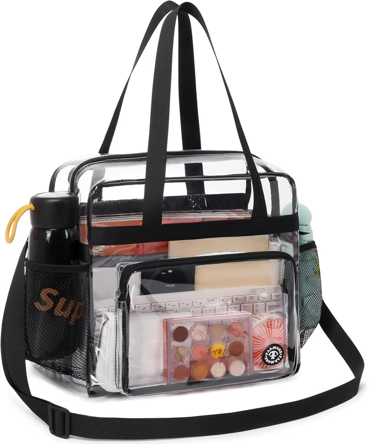 Clear Bag for Stadium Events 12 x6 x12 Clear Crossbody Tote Bag Stadium Approved with Adjustable Longer Strap