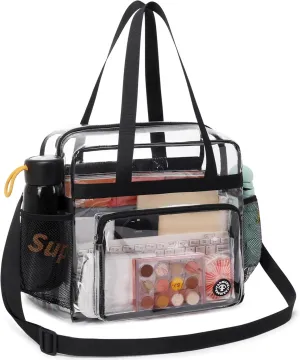 Clear Bag for Stadium Events 12 x6 x12 Clear Crossbody Tote Bag Stadium Approved with Adjustable Longer Strap