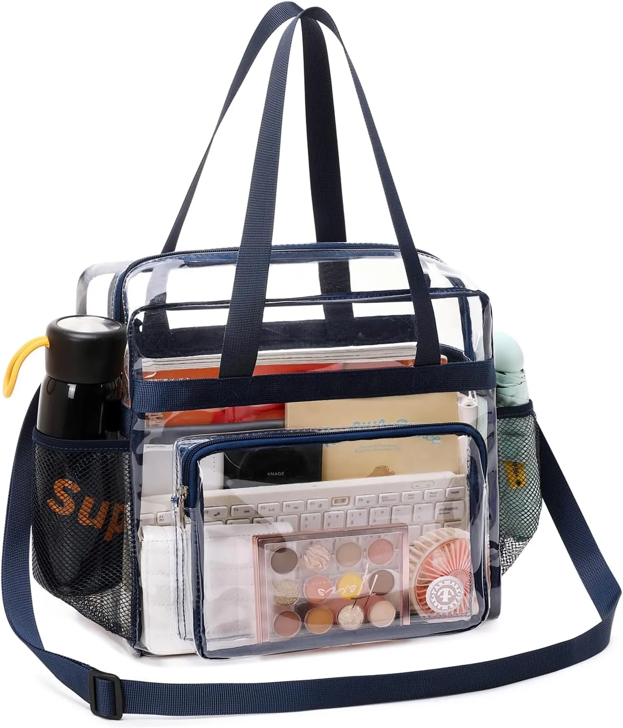 Clear Bag for Stadium Events 12 x6 x12 Clear Crossbody Tote Bag Stadium Approved with Adjustable Longer Strap