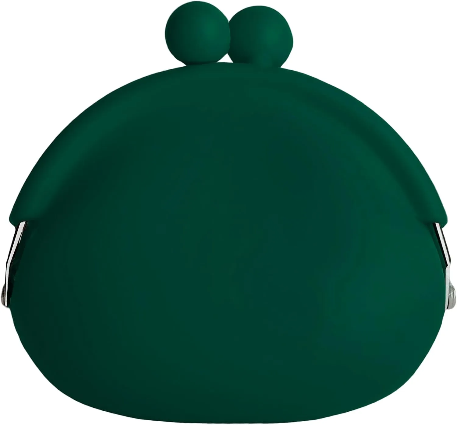 Coin Purse for Women  Silicone Small Coin Pouch with Kiss Lock for Coins, Keys, Lipstick, and Earphones  Mini Cute Change Purse, Coin Purse & Pouch for Daily Life, Cars, Travel, Party (Dark Green)