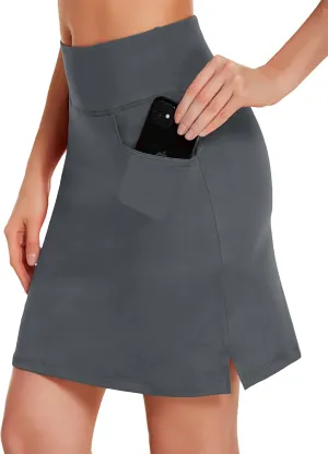 COOrun Women's Skorts Athletic Skirts with Pockets Knee Length Built-in Shorts Casual Skirt for Golf Tennis Workout (XS-3XL)