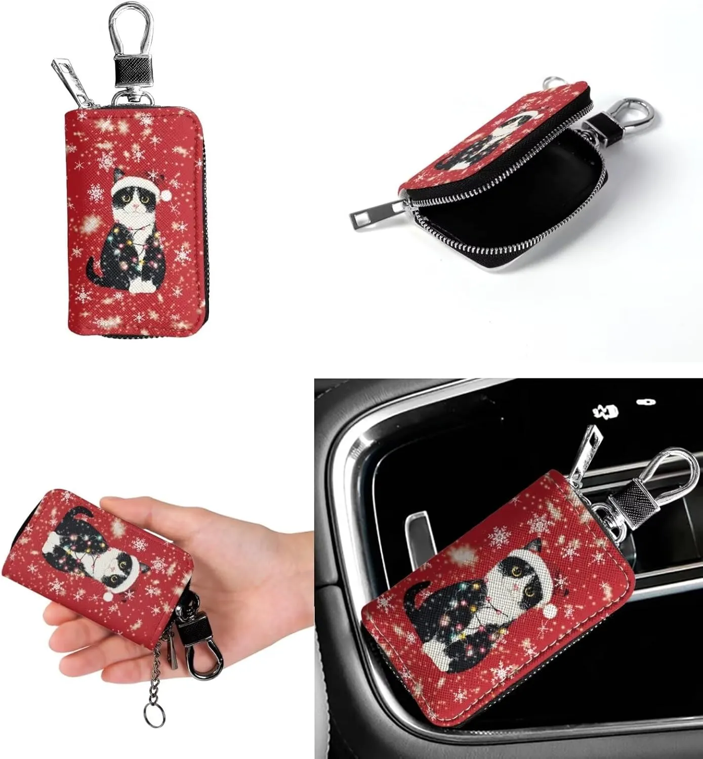 Crossbody Bag Set 2 Pieces Saddle Bags Satchel Bags for Women Car Key Fob Cover