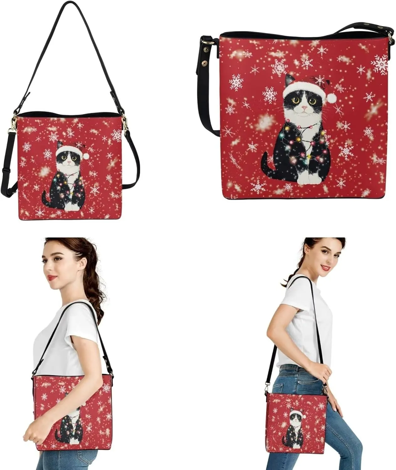 Crossbody Bag Set 2 Pieces Saddle Bags Satchel Bags for Women Car Key Fob Cover