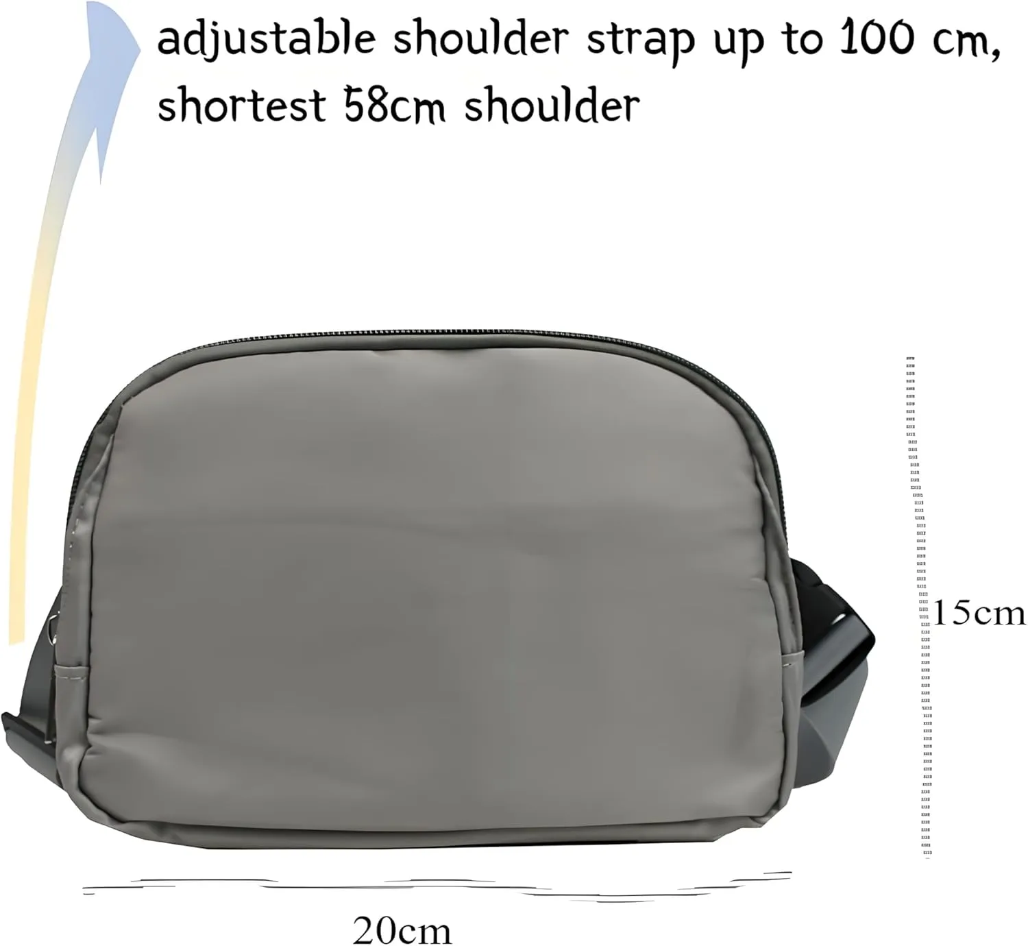 Crossbody Bags for women,belt bag,fanny packs for women,with Adjustable Strap,Back Hidden Pocket,Nylon Waterproof,for Workouts,Running,Biking,Traveling (Dim grey)