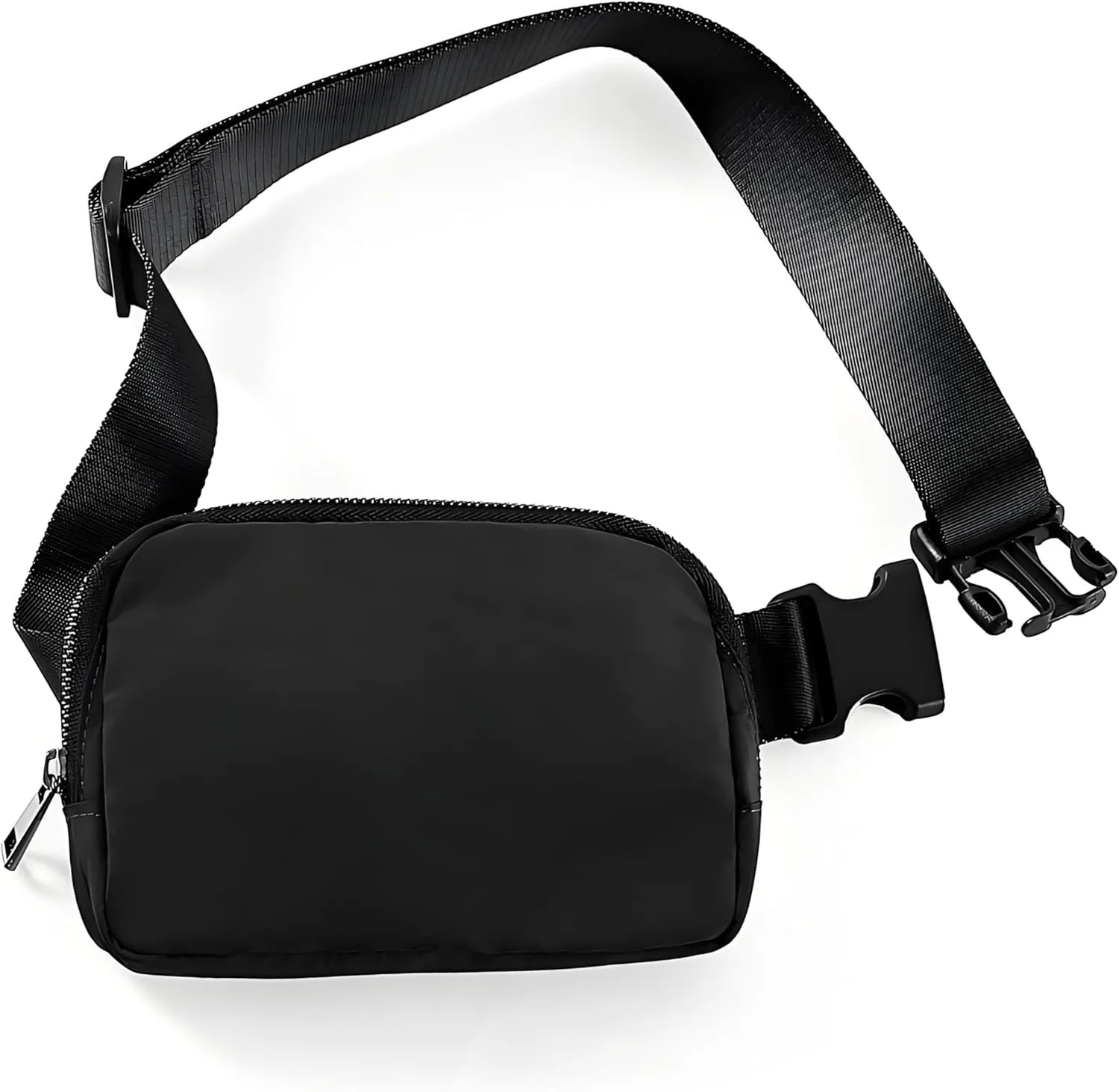 Crossbody Bags for women,belt bag,fanny packs for women,with Adjustable Strap,Back Hidden Pocket,Nylon Waterproof,for Workouts,Running,Biking,Traveling(Black)