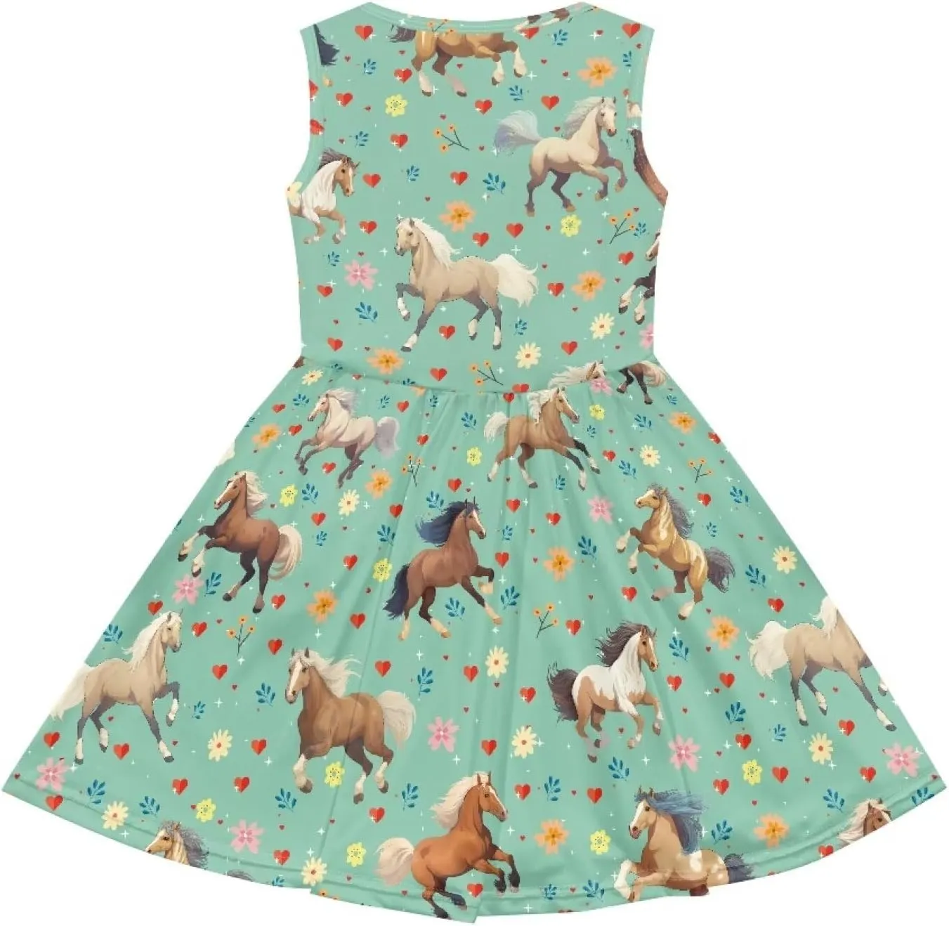 Cute Sundress with Pockets for Girls Casual Dress Knee Length Sleeveless Beach Skirts for 2-14T Teen Girls