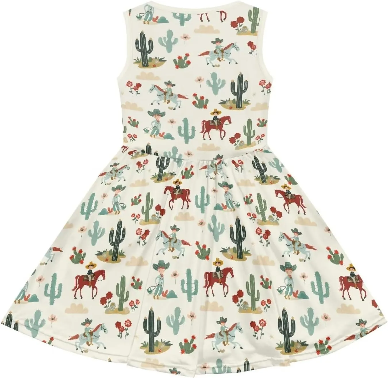 Cute Sundress with Pockets for Girls Casual Dress Knee Length Sleeveless Beach Skirts for 2-14T Teen Girls