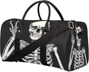 Day Of The Dead Travel Duffel Bag for Women Men, Skull Sport Tote Gym Bag Foldable Weekender Overnight Bag Waterproof Carry On Luggage Bag