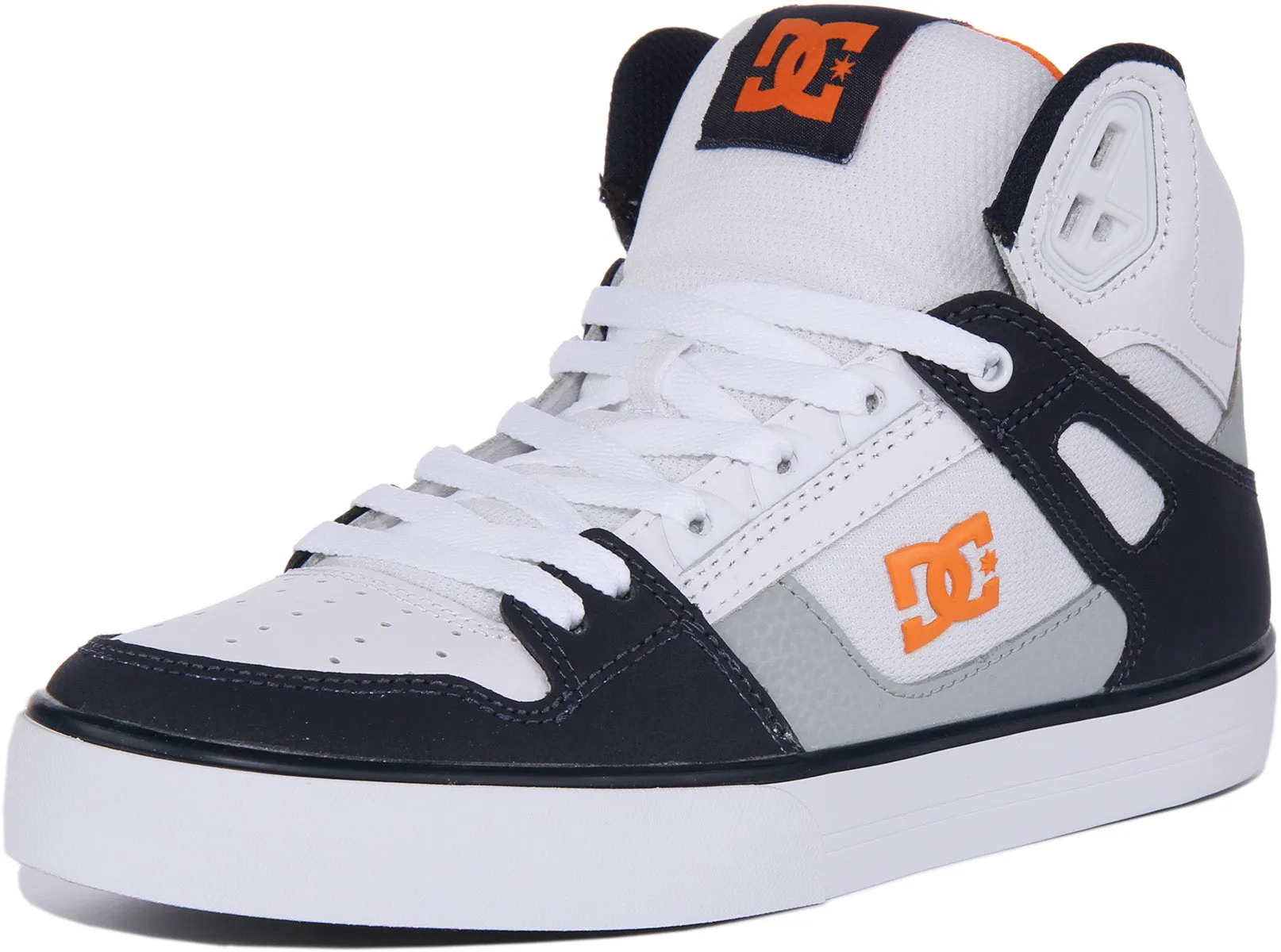 Dc Shoes Pure High Top In White Navy For Men