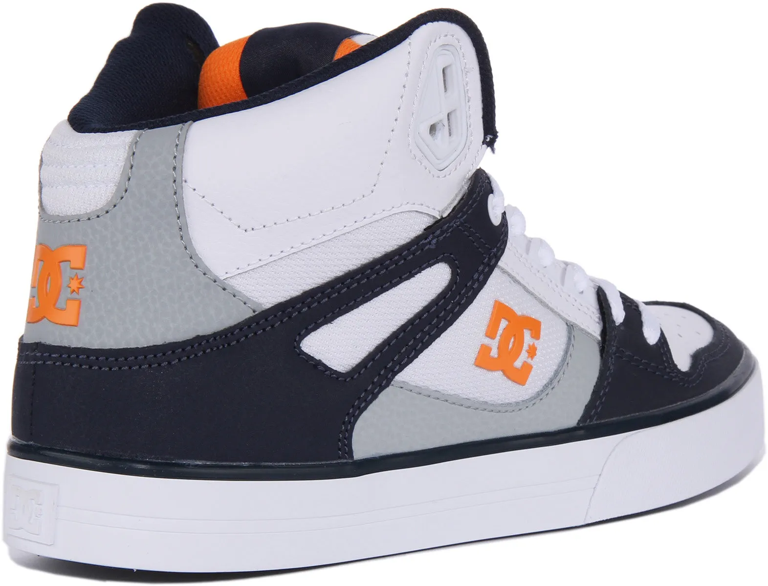 Dc Shoes Pure High Top In White Navy For Men