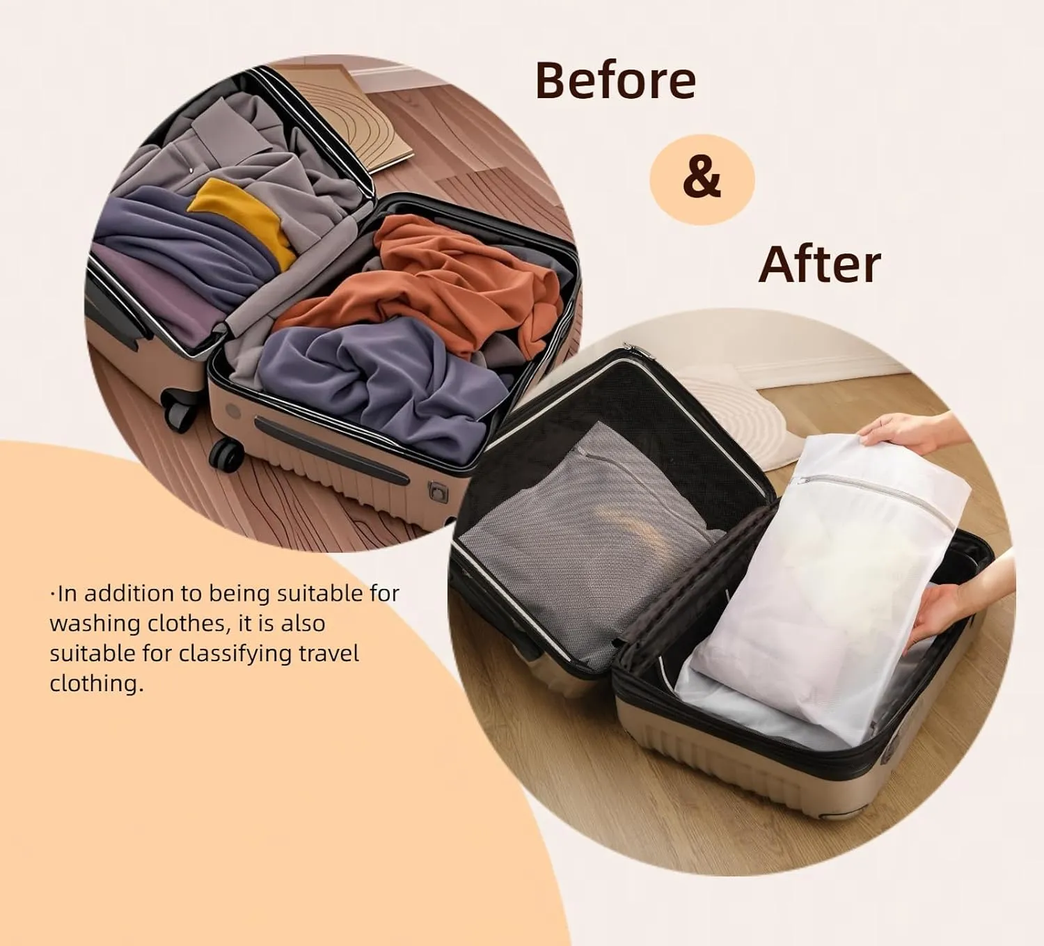 Delicate Laundry bags, protective laundry mesh bags, clothes washing bag, travel mesh bag, 1pack-Large