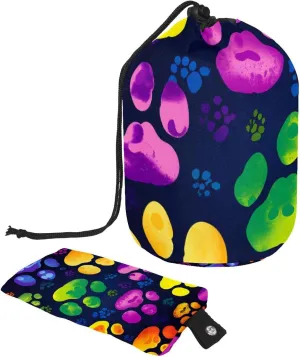 Dog Lover and Paw Print Travel Cosmetic Bags Makeup Bag for Women, Foldable Drawstring Travel Cosmetic Bags, Portable Toiletry Bucket Bag