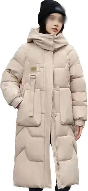 Down Padded Jacket Women's Winter Loose Cotton-Padded Coat Mid-Length Padded Jacket Bread Coat