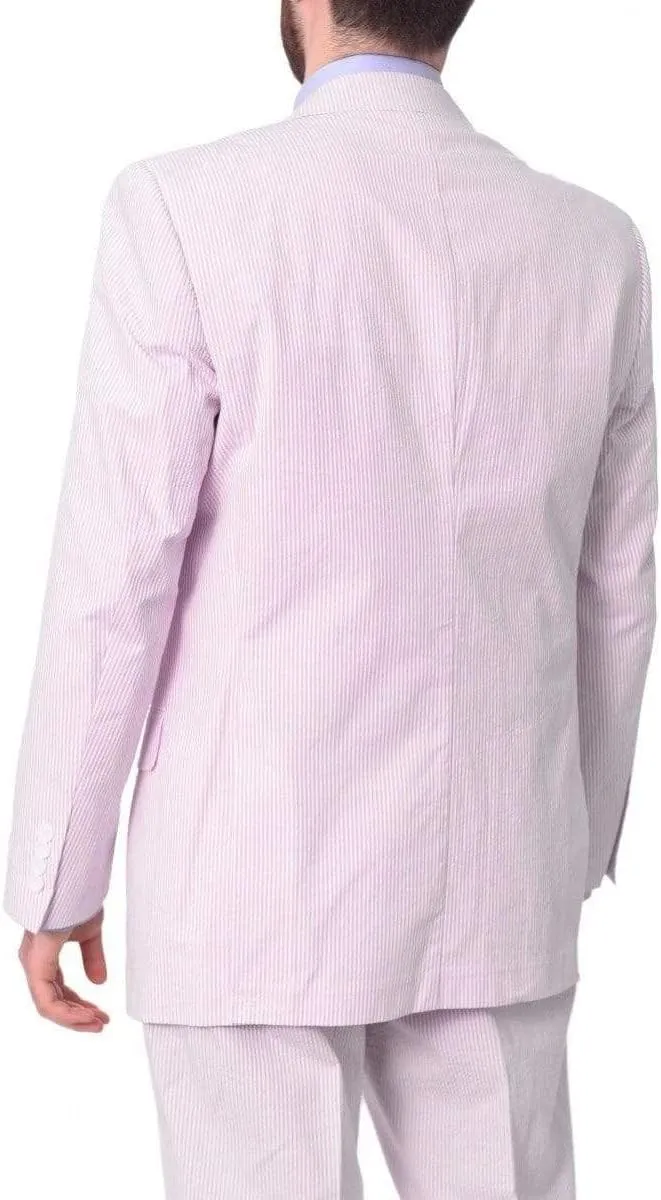 Emigre Men's 100% Cotton Striped Seersucker Suit