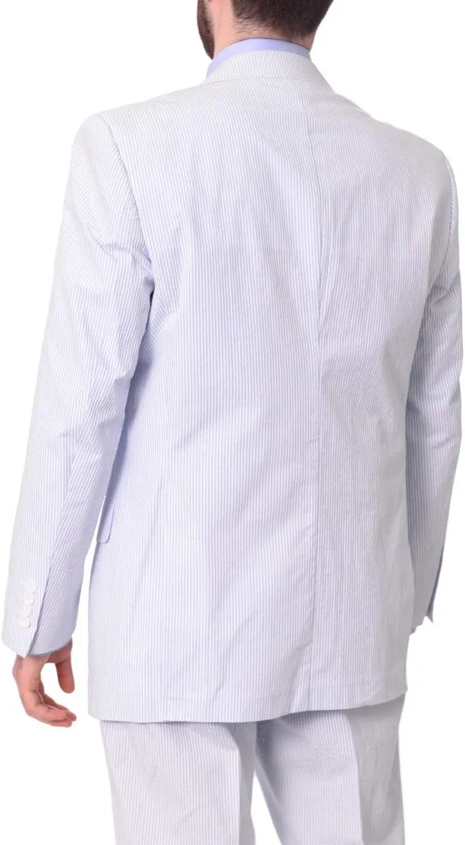 Emigre Men's 100% Cotton Striped Seersucker Suit