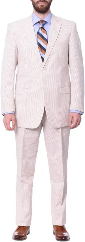 Emigre Men's 100% Cotton Striped Seersucker Suit