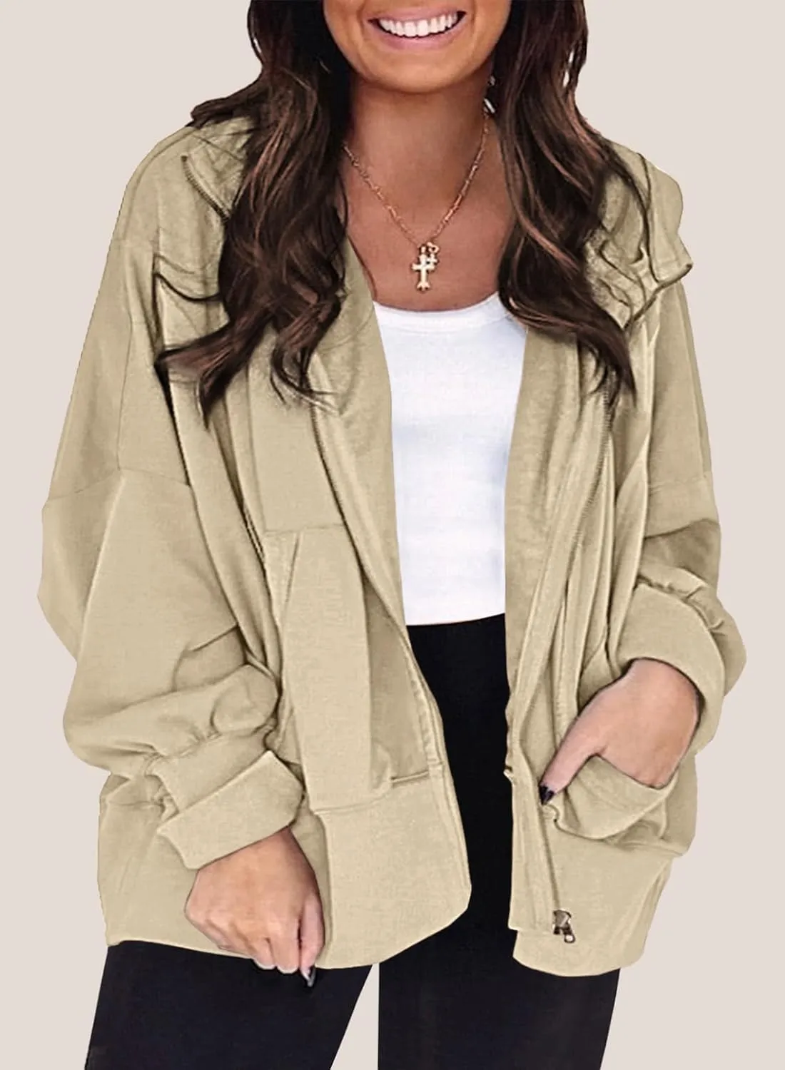 Eytino Women Plus Size Sweatshirts Long Sleeve Zip Up Oversized Casual Hoodies Jackets 2024 Fashion Fall Outfits(1X-5X)