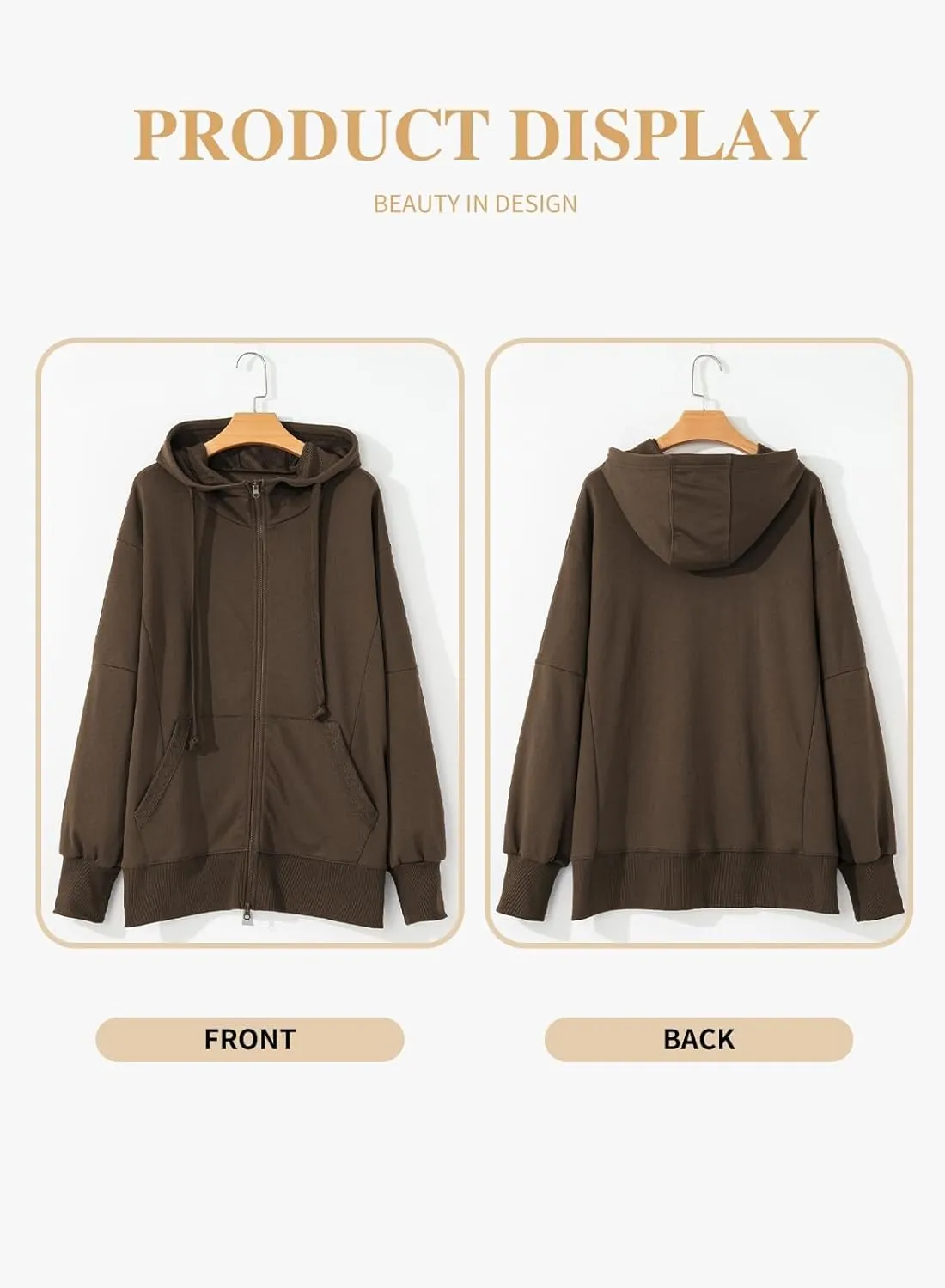 Eytino Women Plus Size Sweatshirts Long Sleeve Zip Up Oversized Casual Hoodies Jackets 2024 Fashion Fall Outfits(1X-5X)