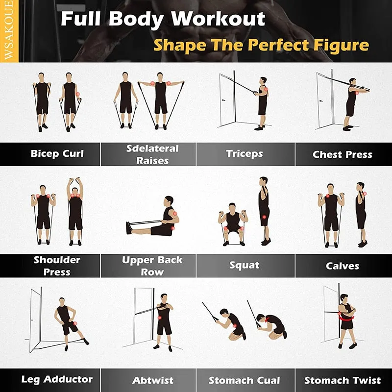 Fitness Resistance Pull Rope Rubber Band Yoga Elastic Belt