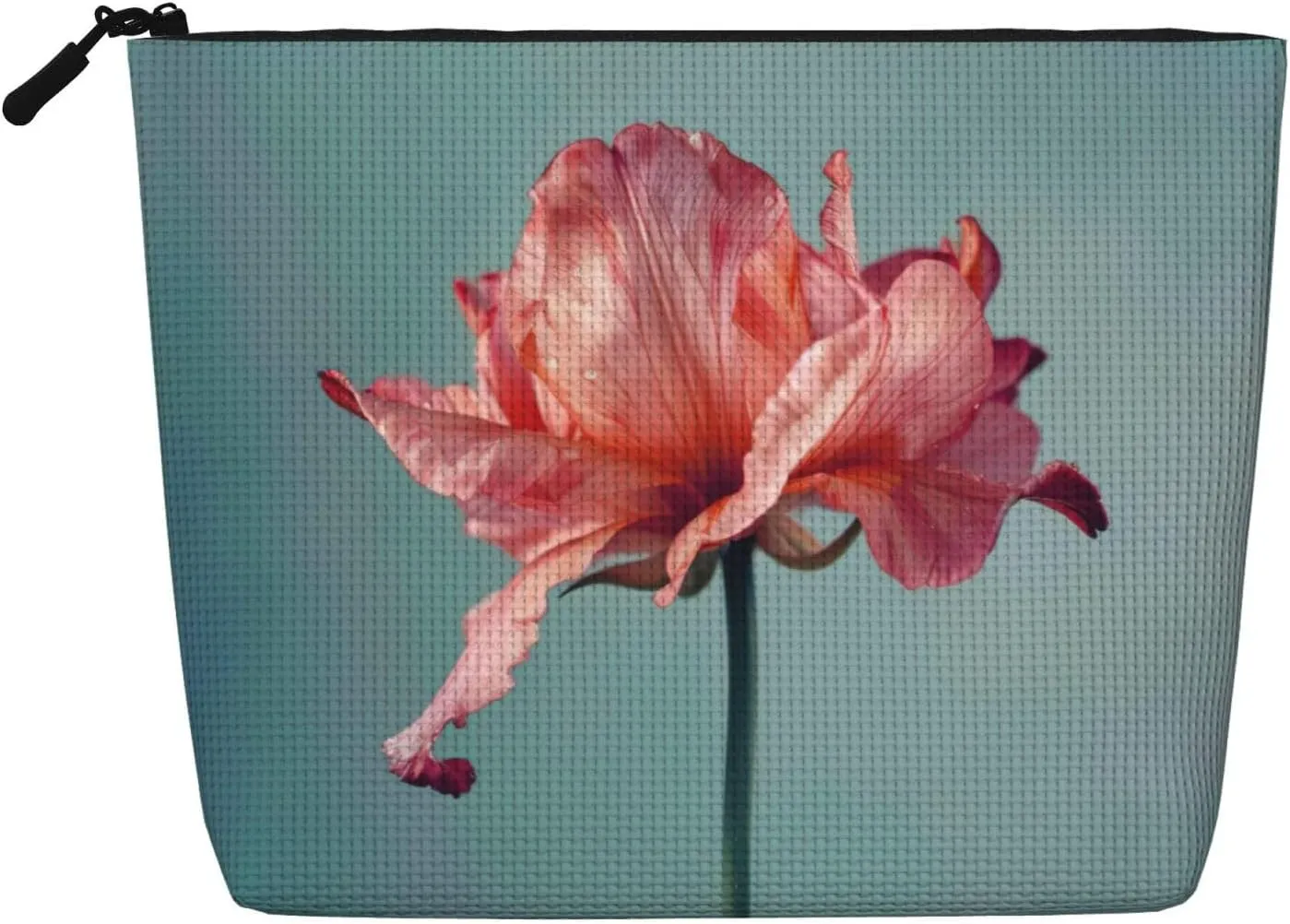 Flower Print Cosmetic Bags for Women Large Capacity Purse Travel Toiletry Zipper Storage Pouch