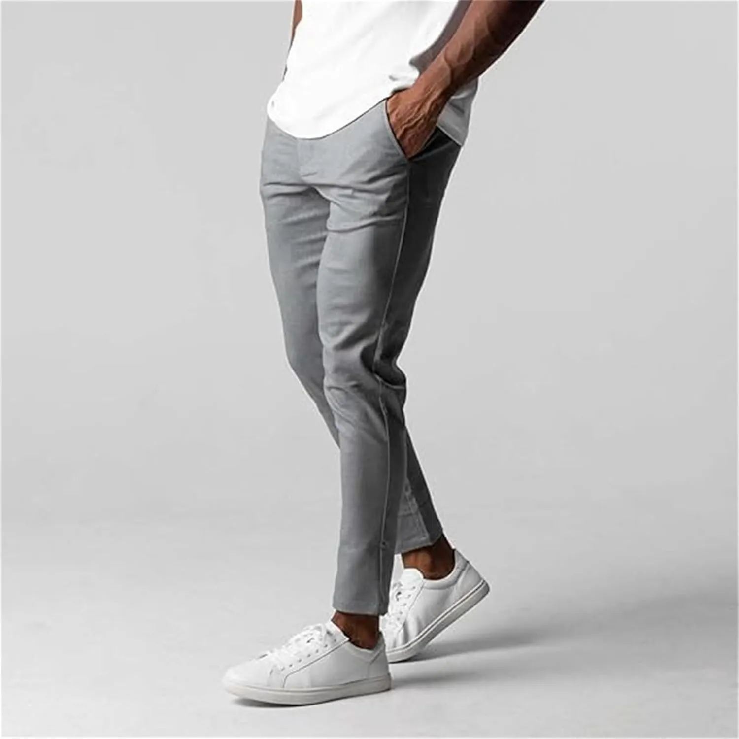 Foueo Active Chinos, Bizgent Pants, Active Chinos Men, Mens Slim Fit Chino Stretch Skinny Tapered Dress Pants