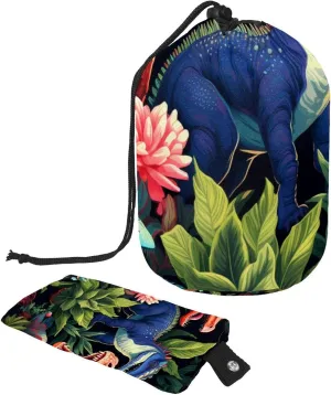 Fun Pop Art Dinosaur Pattern Travel Cosmetic Bags Makeup Bag for Women, Foldable Drawstring Travel Cosmetic Bags, Portable Toiletry Bucket Bag