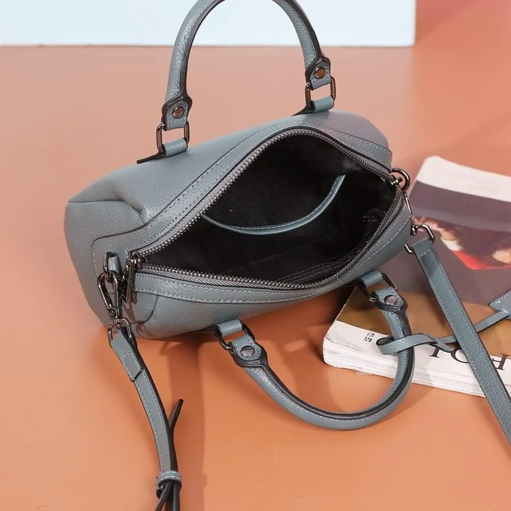 Genuine Leather Boston Bag Women's Unique Shoulder Bags Hobo Handbags Purse Laptop Work Bags