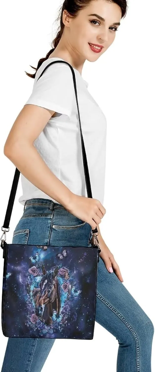 Giraffe Tote Bags PU Leather Purses Handbags for Women Top Handle Ladies Shoulder Satchel Bags