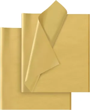 Gold Tissue Paper for Gift Bags - 30 Sheets of Gold Wrapping Tissue Paper Bulk Packaging Paper for Weddings Birthday DIY Project Christmas Gift Wrapping Crafts Decor (14 x 20 Inch)
