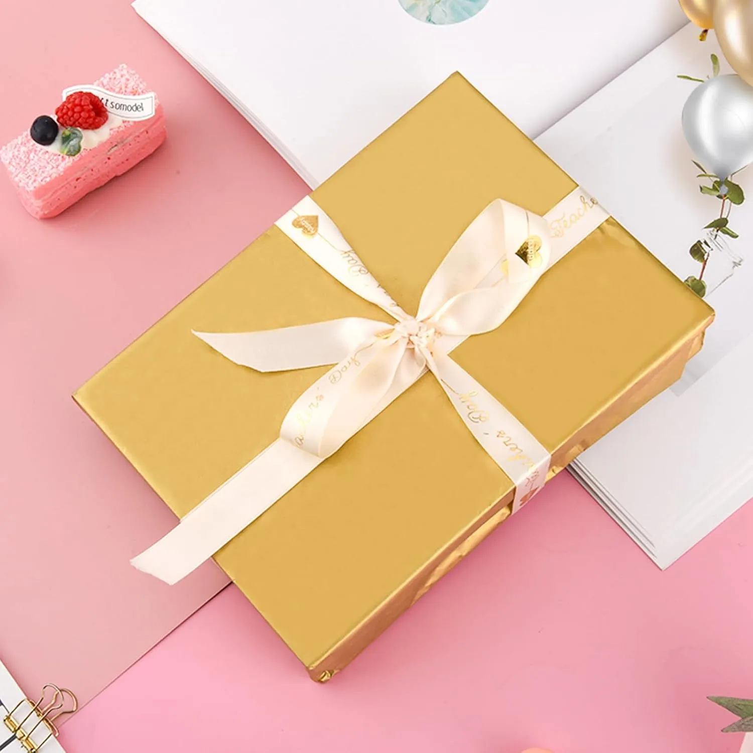 Gold Tissue Paper for Gift Bags - 30 Sheets of Gold Wrapping Tissue Paper Bulk Packaging Paper for Weddings Birthday DIY Project Christmas Gift Wrapping Crafts Decor (14 x 20 Inch)