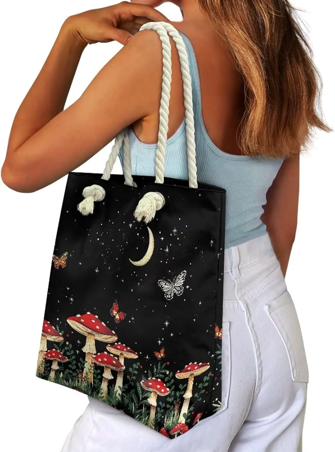 Grocery Bags Reusable Shopping Bags Top Handle Handbags Satchel Tote for Women Ladies Purse Storage Organizer