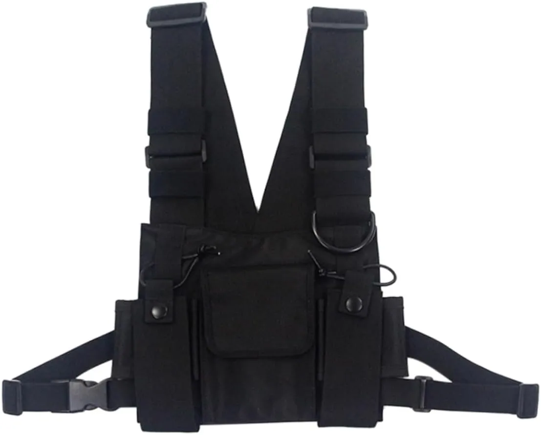 Homoyoyo Adjustable Shoulder Strap Chest Rig Bag Utility Chest Pack for Men Fashion Vest Bag
