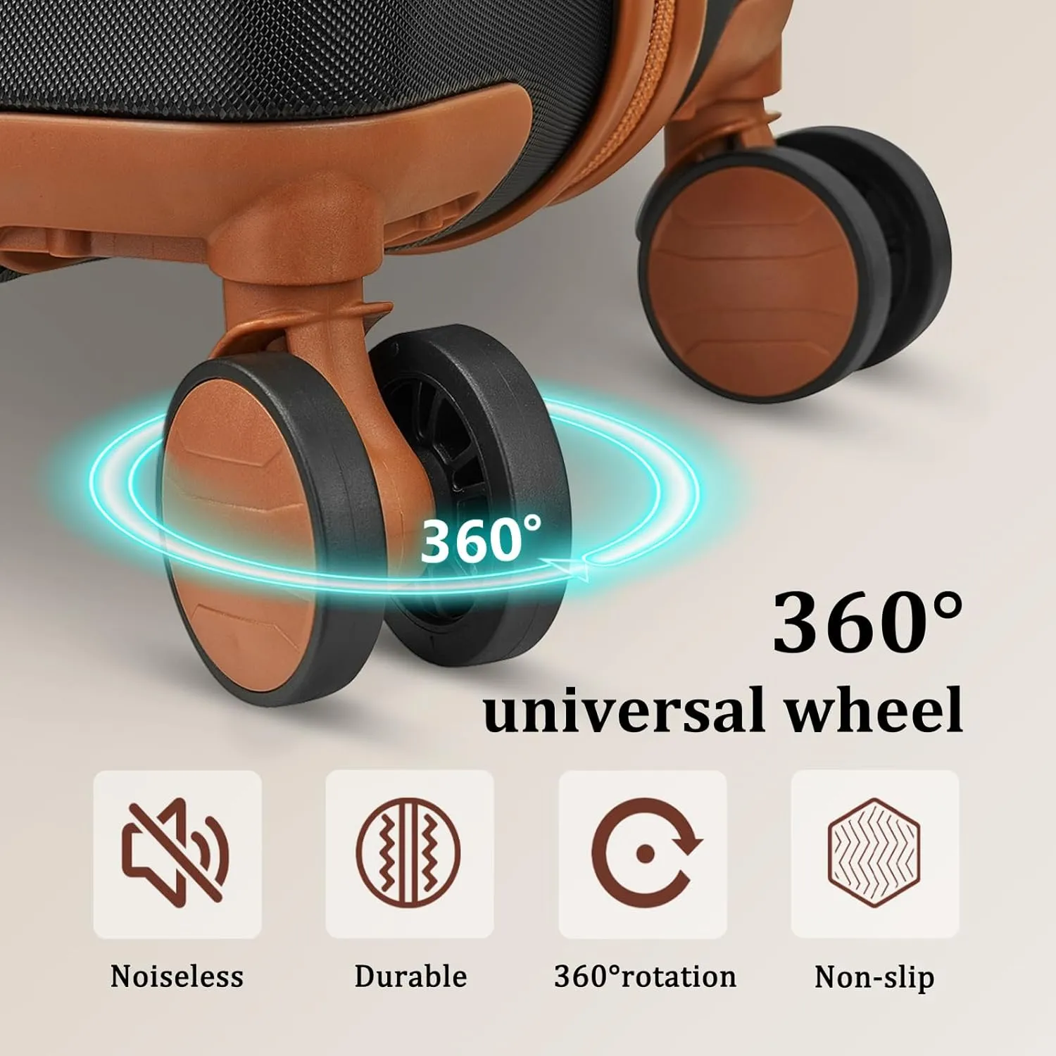 imiomo Hard Shell Luggage Sets 5 Piece for Women, Lightweight Hardside Rolling Suitcase Set with Spinner Wheels and TSA Lock, Black