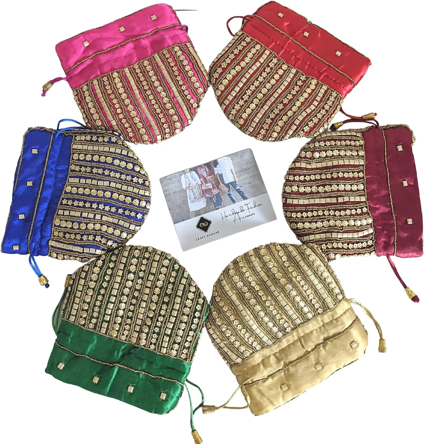 Indian Potli Bags, Bride Purse, Mini Drawstring Purse, Bucket Bag In Bright Colors, Wedding Favor Bags