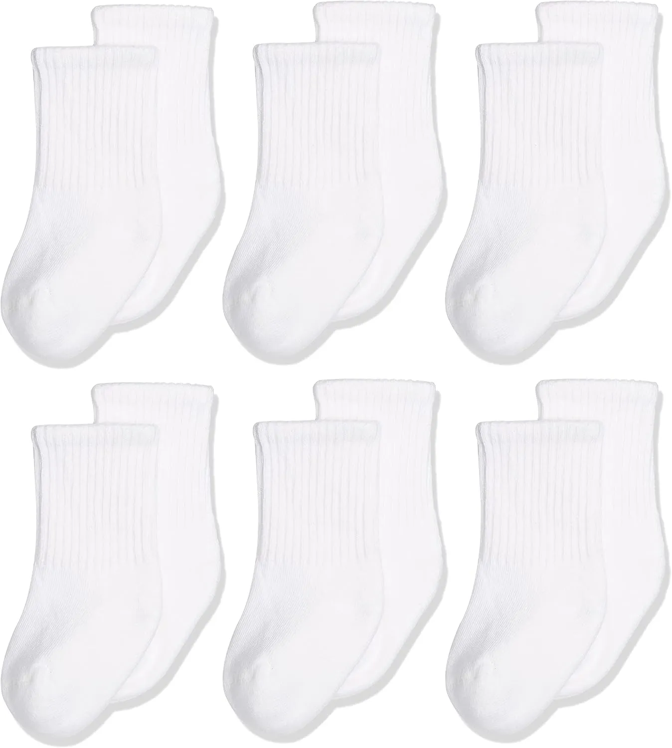Jefferies Socks, Llc Unisex-baby Newborn 6 Pack Seamless Sport Half Cushion Crew Socks