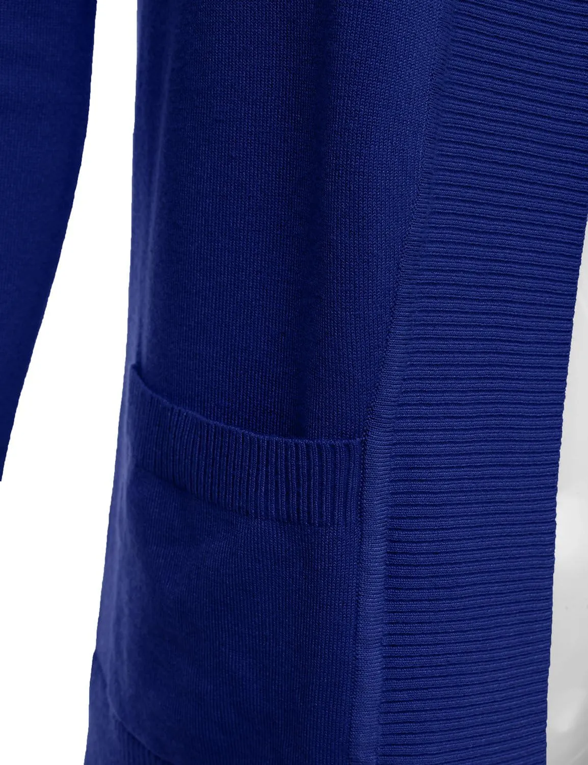 JJ Perfection Casual Open Front Knit Cardigan Long Sleeve with Side Pockets Basic Sweater Jackets for Womens with Plus Size