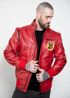 Johnny Lawrence karate kid Jacket Red Faux Leather For Mens