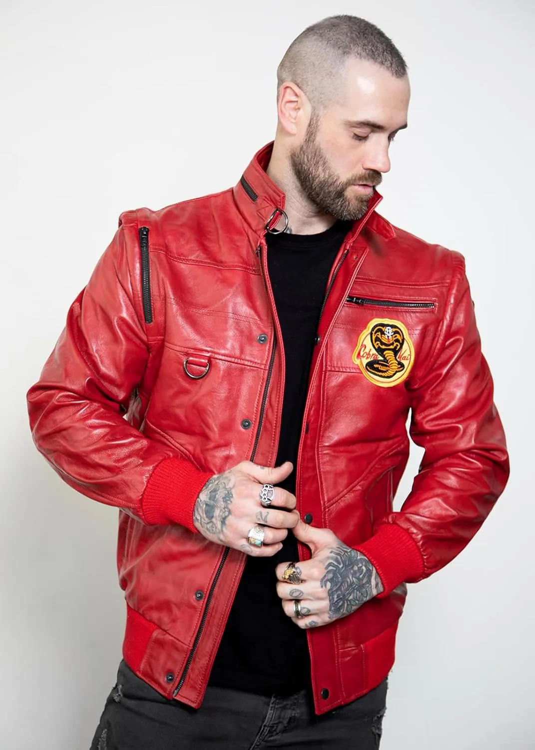 Johnny Lawrence karate kid Jacket Red Faux Leather For Mens