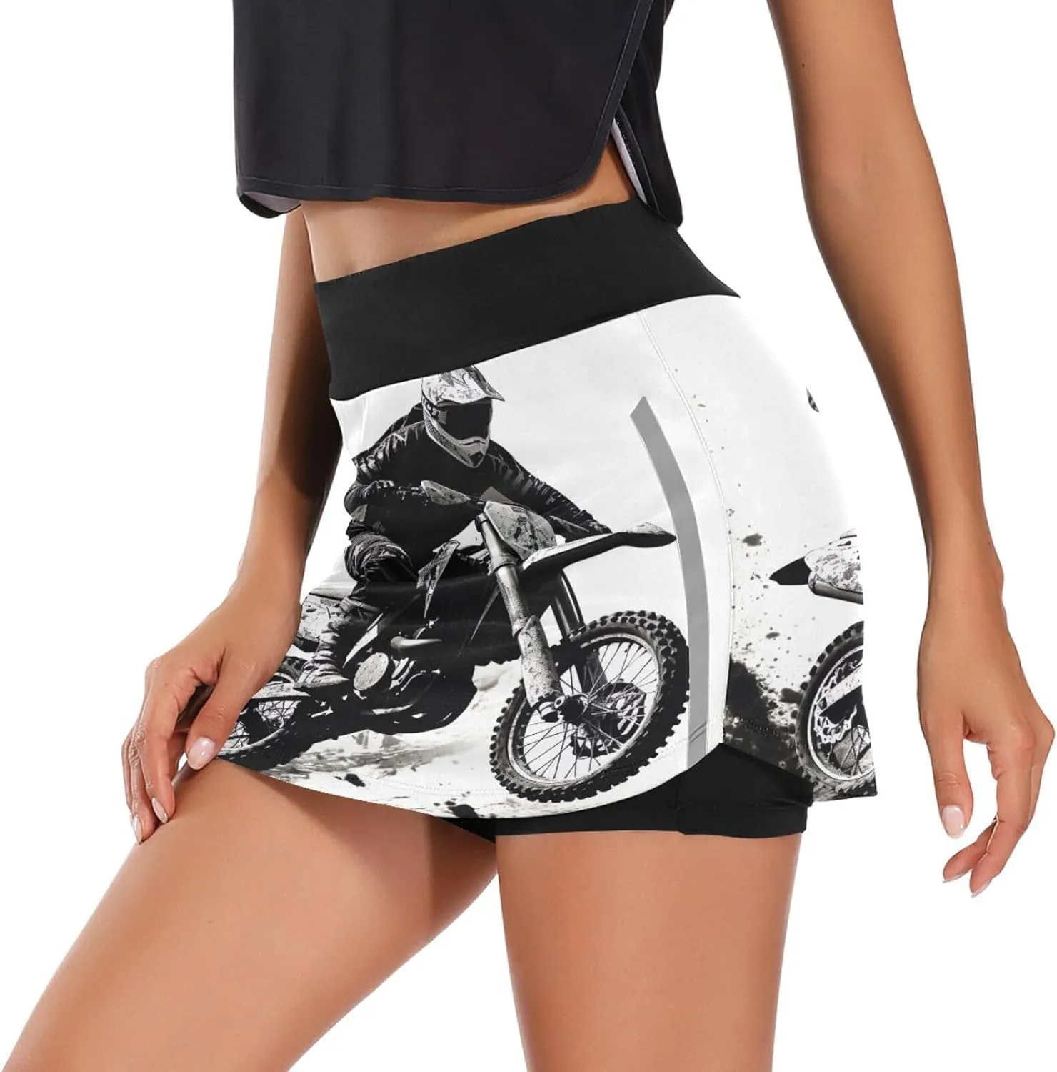 Joisal Paris Romantic Pattern Athletic Skorts for Women with Pockets Lightweight Athletic Golf Skorts for Running Workout