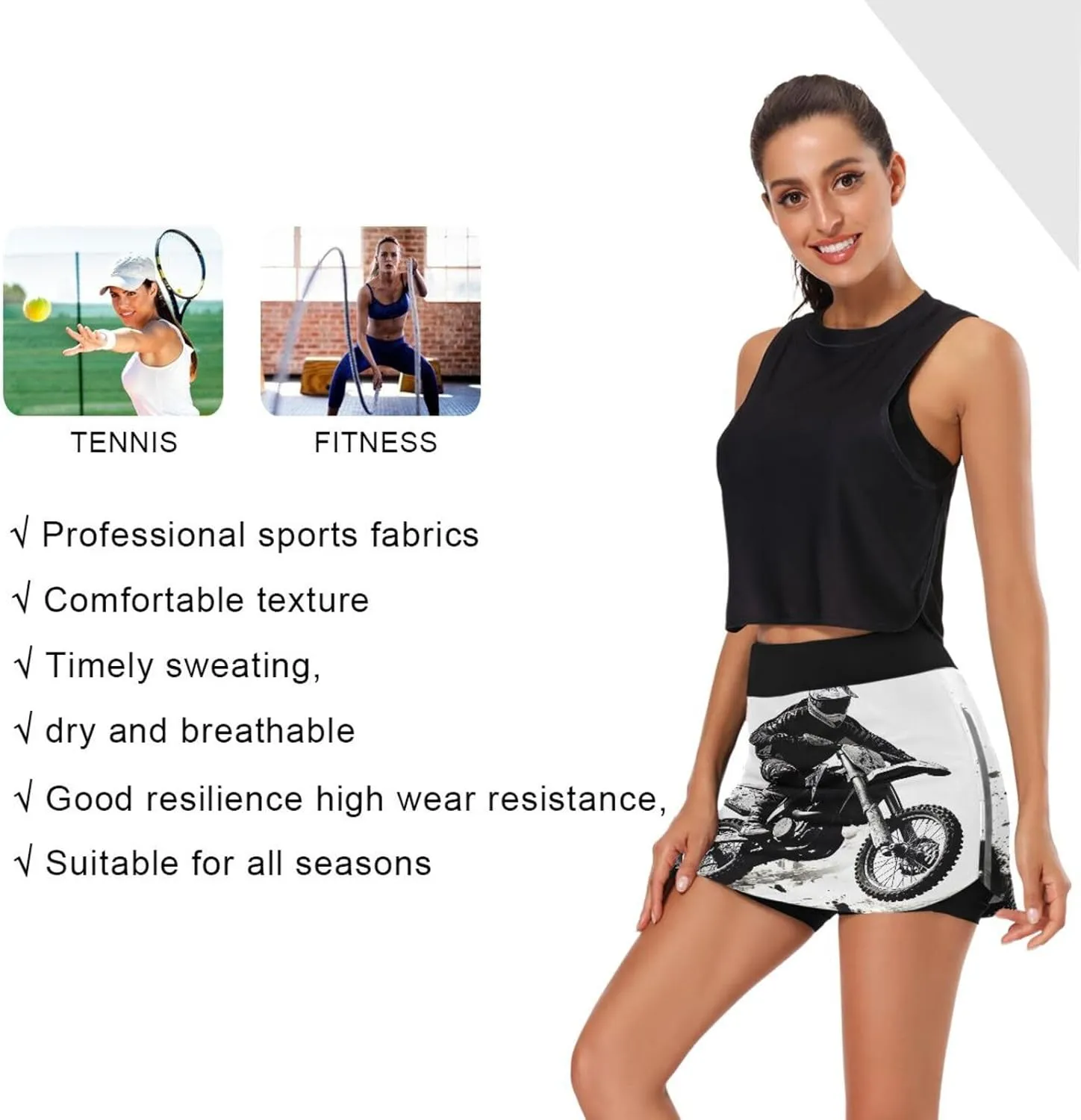 Joisal Paris Romantic Pattern Athletic Skorts for Women with Pockets Lightweight Athletic Golf Skorts for Running Workout