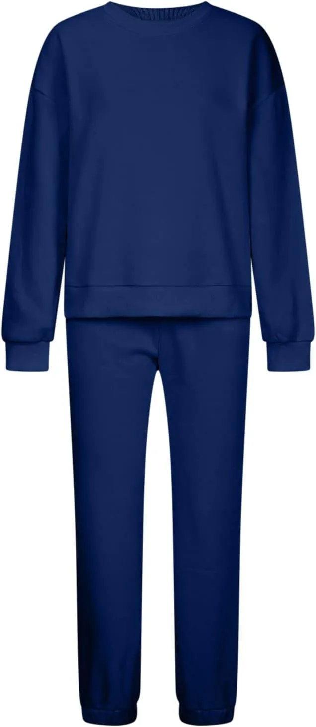 Lastesso Sweatsuits for Women Set 2 Piece Solid Loose Fit Tracksuit Soft Jogging Suits Casual Going Out Travel Clothes