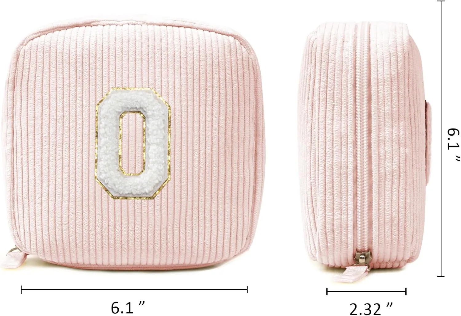 LETGO Birthday Gifts for Women Small Personalized Initial Monogram Makeup Bag,Preppy Corduroy Makeup Bags Travel Toiletry Bag Cute Pouch Purse for Her Mom Girlfriend Wife Sister Teacher Bridesmaid