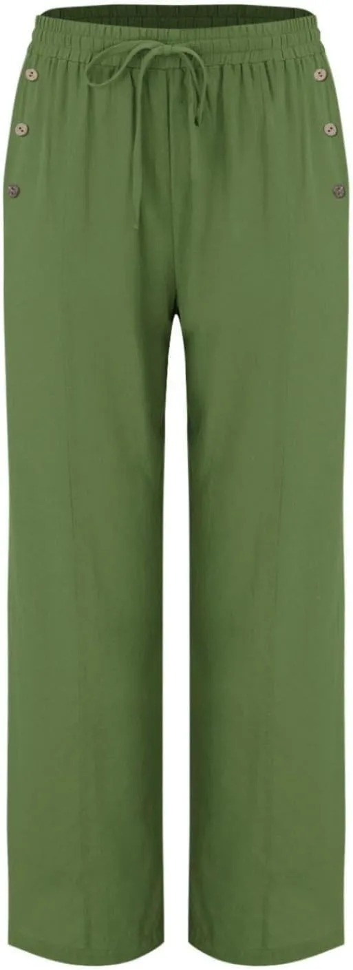 Linen Pants Women Plus Size Palazzo Pants Wide Leg Pant Loose Fit Casual Comfy Lounge Flowy High Waist Trousers