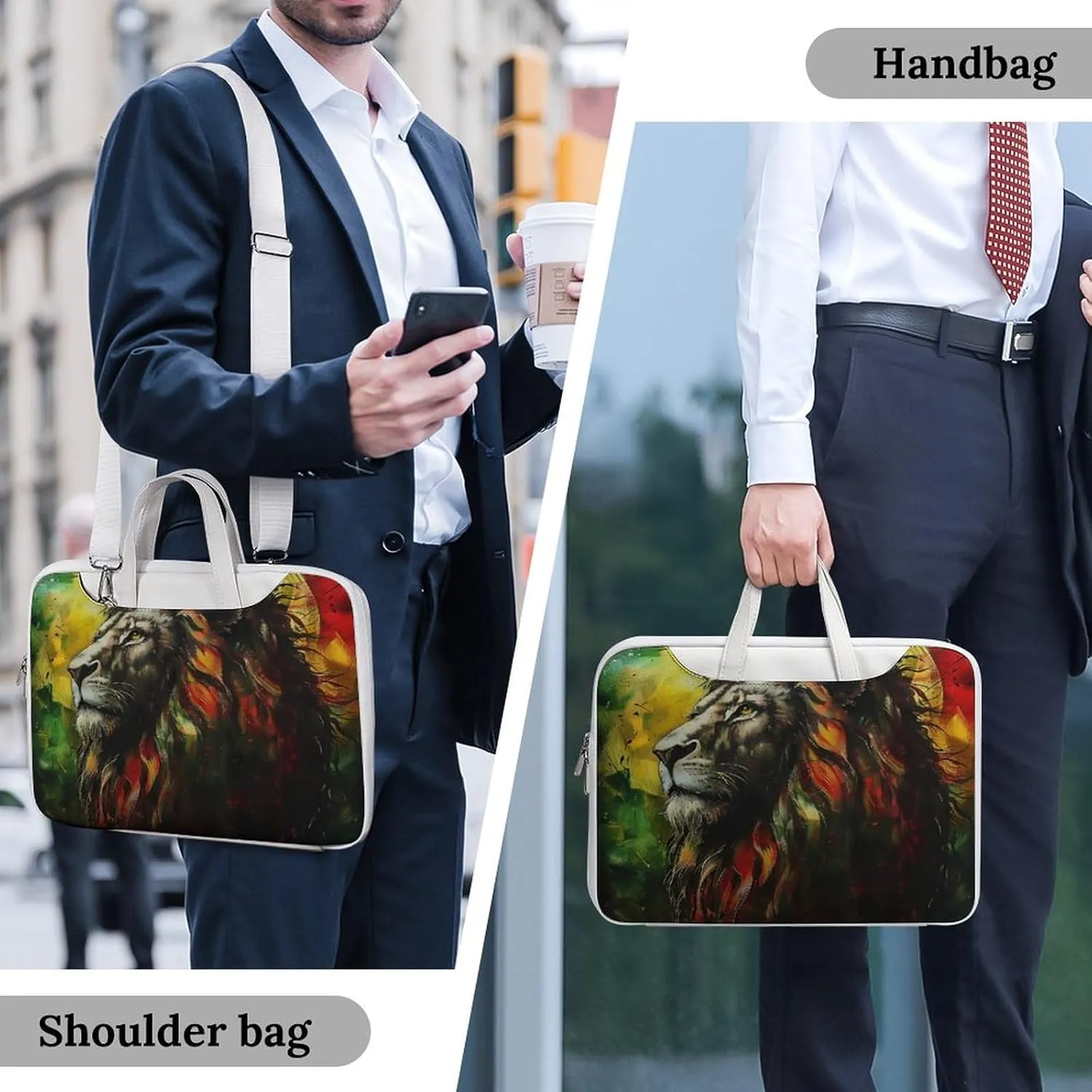 Lion A Rastafari Flag Jungle Reggae Laptop Tote Bag Waterproof Computer Carrying Case Business Office Briefcase