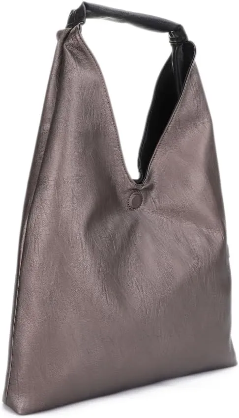 Liz Soto Tess Reversible Hobo Bag - Vegan Leather Hobo Purses for Women, Large Hobo Bags with Zipper Pockets, Magnet Closure
