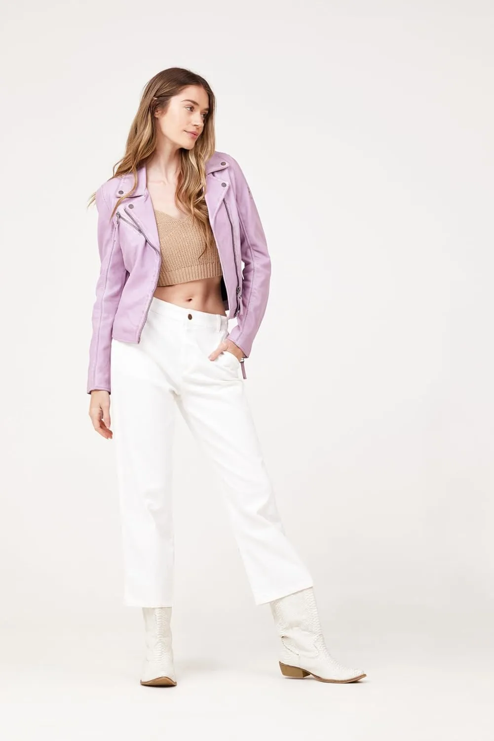 MAURITIUS Christy Star Detail Leather Jacket